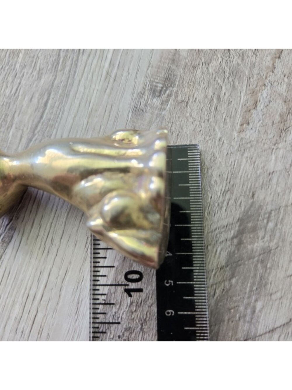Vintage Brass Cat 3.5" Figurine Mid Century Modern Minimalist Desk Decor MCM - Picture 10 of 12